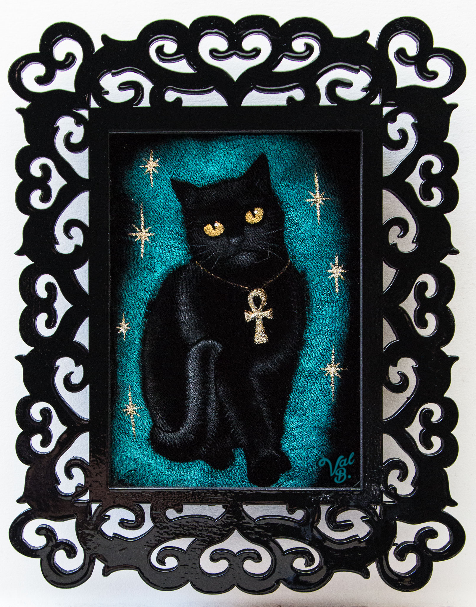 Velvet Painting of Isis - Catwoman's Cat